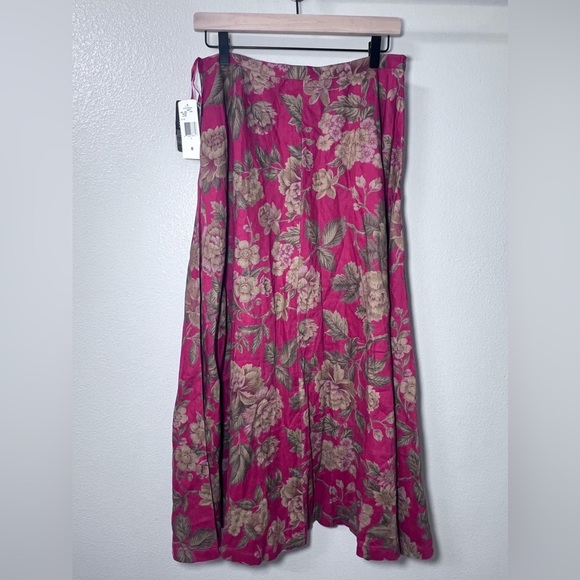 Ralph Lauren Red and Tan A-Line Maxi Skirt Resort Wear - Picture 2 of 4